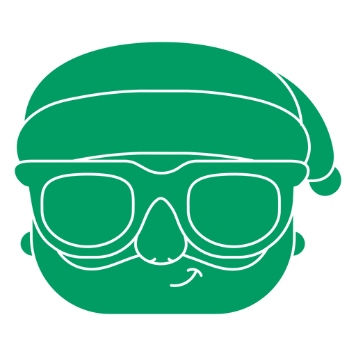 Santa verde con gafas de sol recortadas Diseño PNG