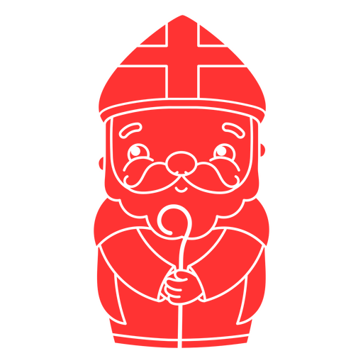 Red Christmas pastor design cut out PNG Design