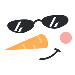 Weihnachtsschneemann mit Sonnenbrille halb flach PNG-Design