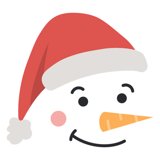 Muñeco de nieve navideño con sombrero semi plano Diseño PNG