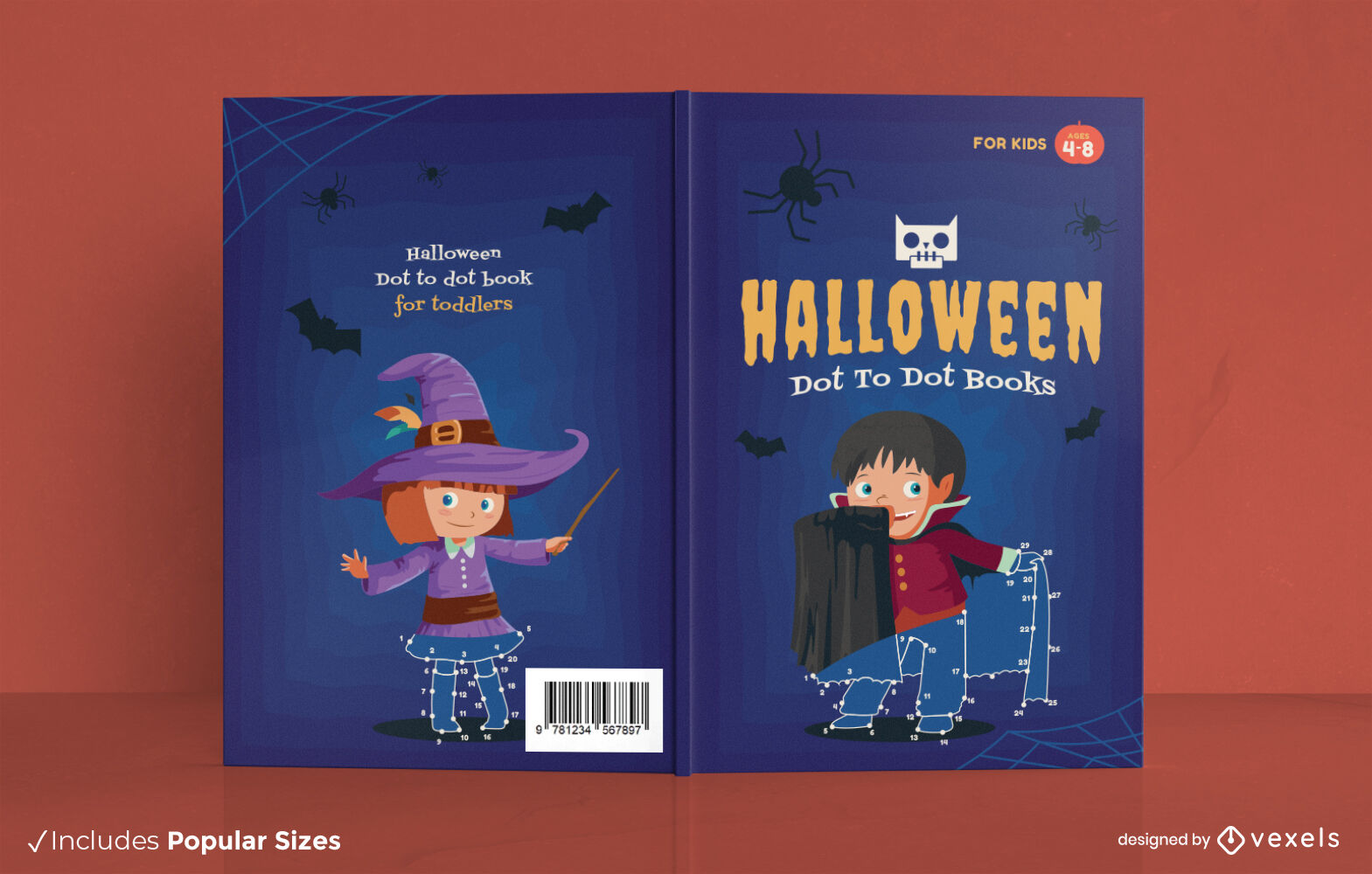 Diseño de portada de libro de disfraces de halloween para niños