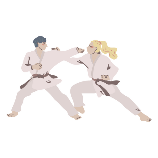 Karate-Flachkampf PNG-Design