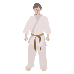 Karate flat boy standing PNG Design Transparent PNG