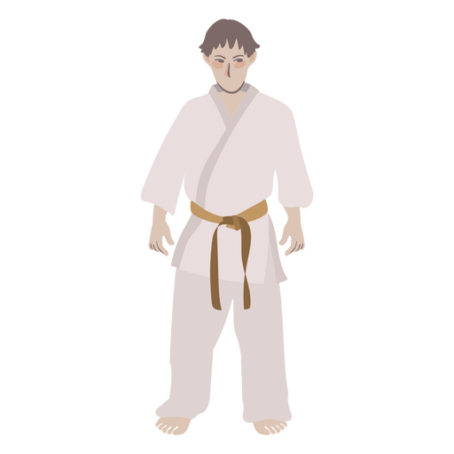 Flacher Junge des Karate, der steht