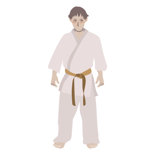 Garoto chato de karatê em pé Desenho PNG