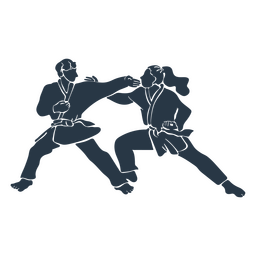 Karate people silhouette PNG Design