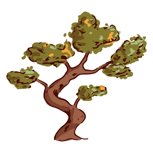 Sketched bonsai icon PNG Design