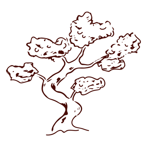 Árbol bonsái bosquejado Diseño PNG