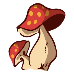 Two red mushrooms PNG Design