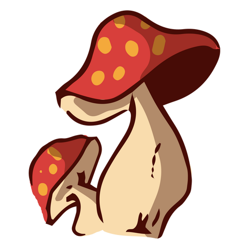 Dois cogumelos vermelhos