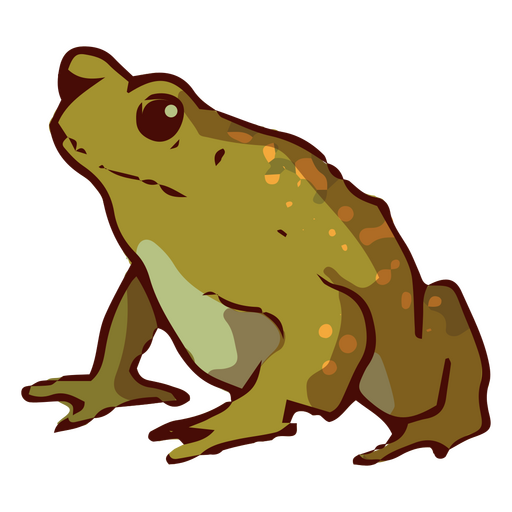 Green frog color stroke PNG Design