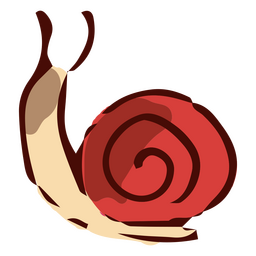 Red snail color stroke PNG Design Transparent PNG