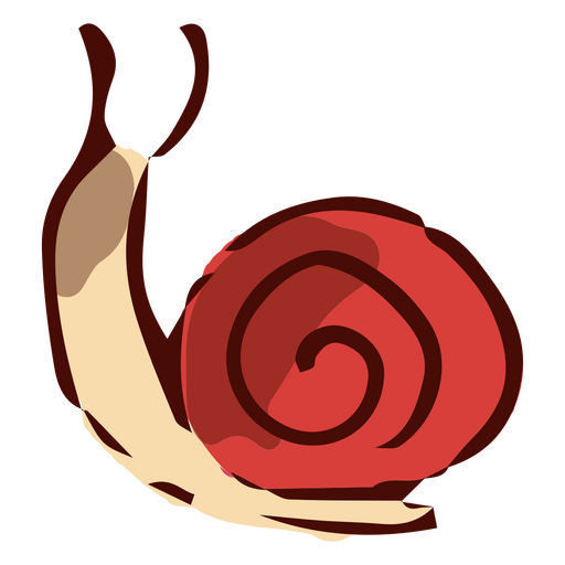 Red snail color stroke PNG Design