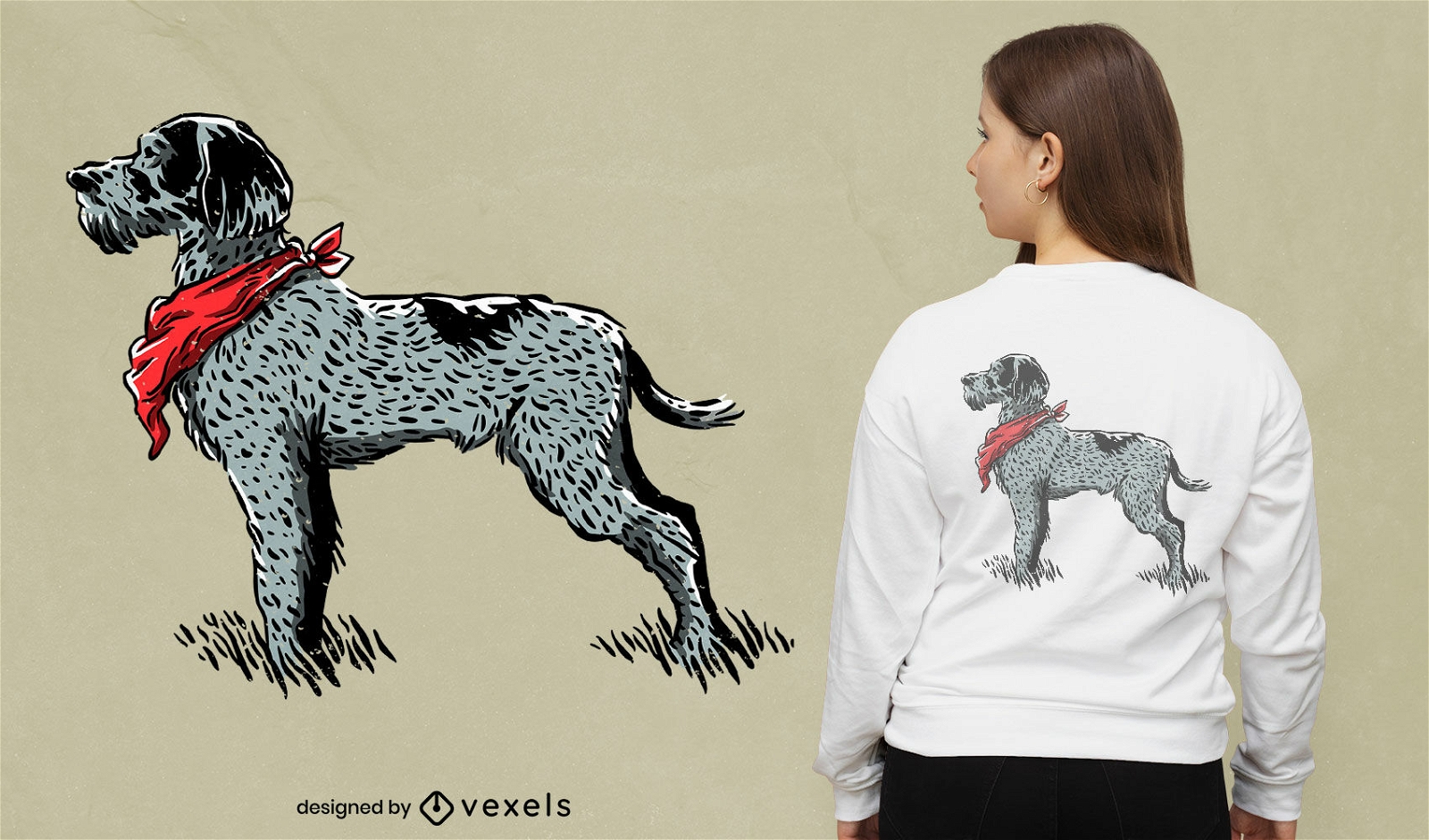 Design de camiseta de cachorro de ponteiro alem?o