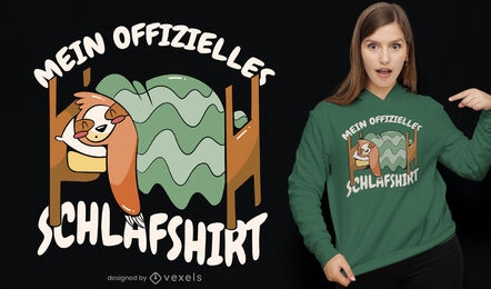 Sleeping sloth german t-shirt design