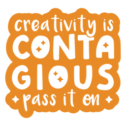 A criatividade é uma citação motivacional contagiante Desenho PNG