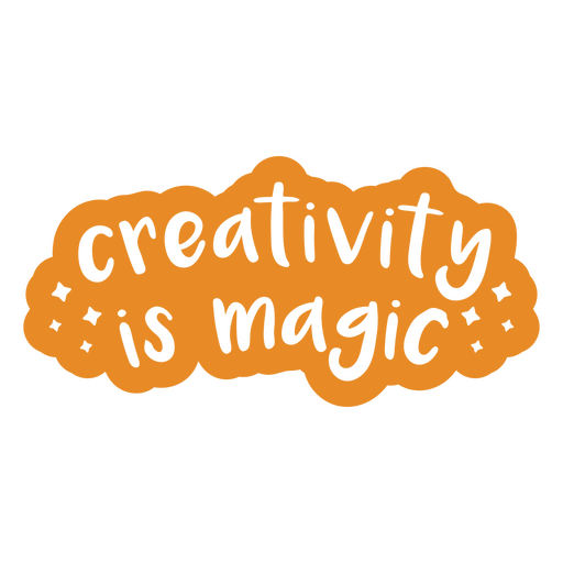 La creatividad es una cita motivacional del arte m?gico. Diseño PNG