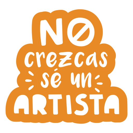 Cita motivacional del artista en español Diseño PNG