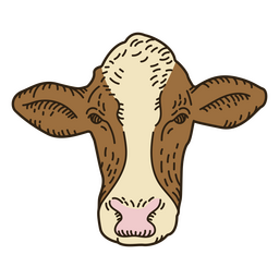 Trazo de color de cabeza de vaca del salvaje oeste Diseño PNG