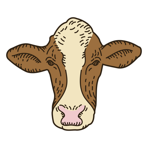 Trazo de color de cabeza de vaca del salvaje oeste Diseño PNG