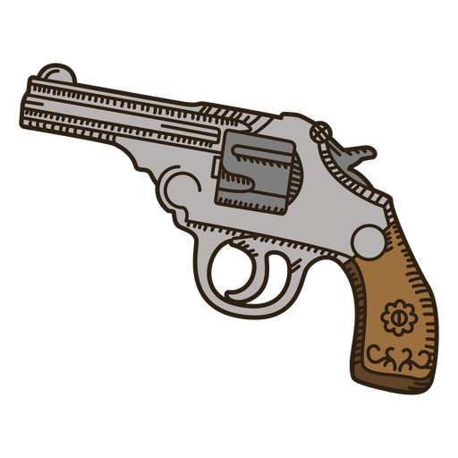 Wild-West-Vintage-Revolver-Farbstrich PNG-Design