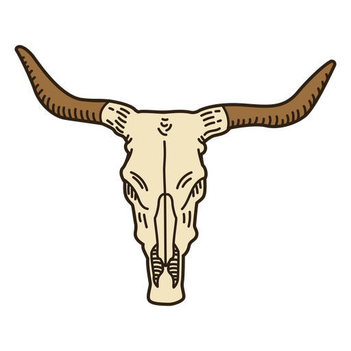 Trazo de color de cráneo de toro salvaje oeste