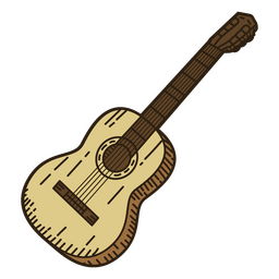 Trazo de color de guitarra del salvaje oeste Diseño PNG