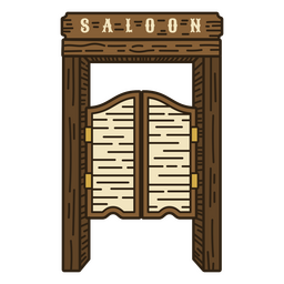 Wild west saloon door color stroke PNG Design Transparent PNG