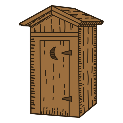 Trazo de color de cabina de baño del salvaje oeste Diseño PNG