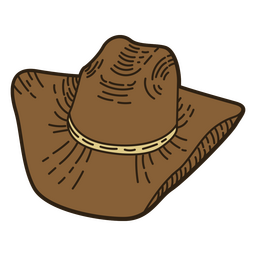 Wild-West-Cowboy-Hut-Farbstrich PNG-Design