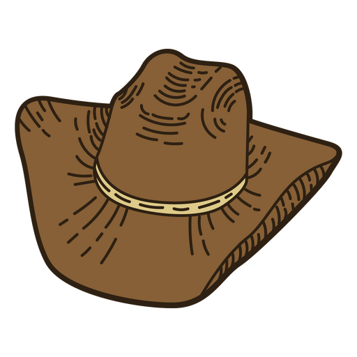 Curso de cor de chapéu de cowboy do oeste selvagem Desenho PNG