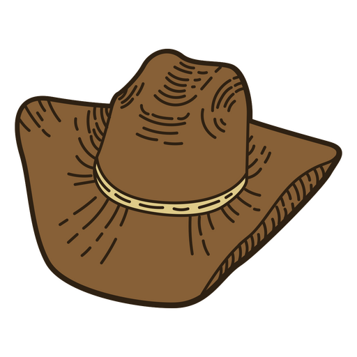 Trazo de color de sombrero de vaquero del salvaje oeste Diseño PNG