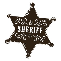 estrella del sheriff del salvaje oeste recortada