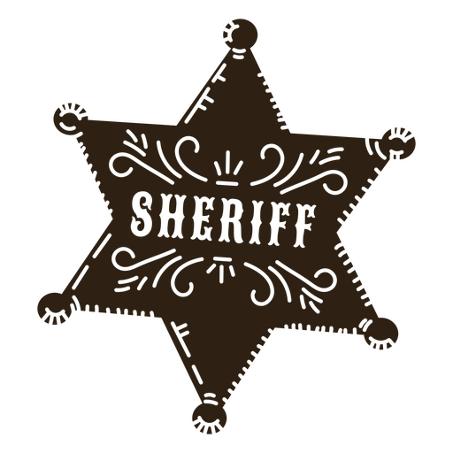 wild west sheriff's star cut out PNG Design