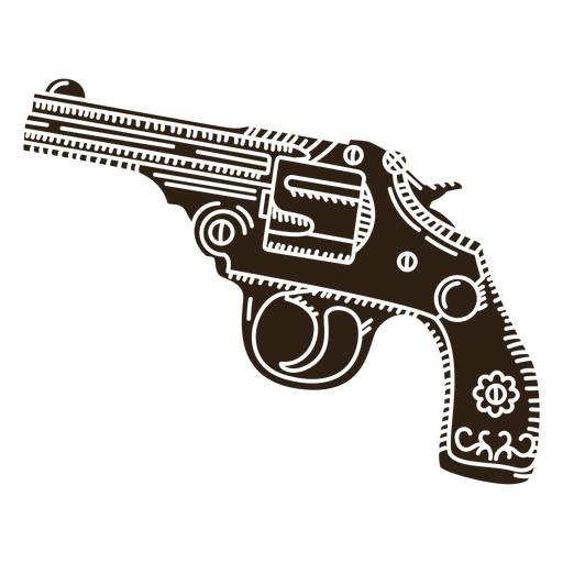 Wild west revolver cut out PNG Design