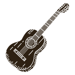 Wild west guitar cut out PNG Design
