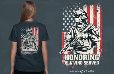 Diseño de camiseta de soldado del día de los veteranos de EE. UU.