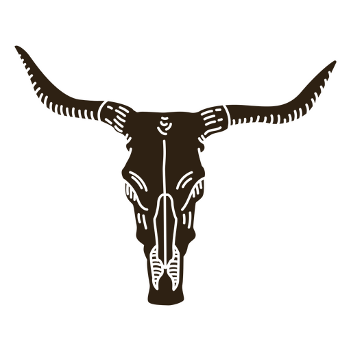 Cráneo de toro del salvaje oeste recortado