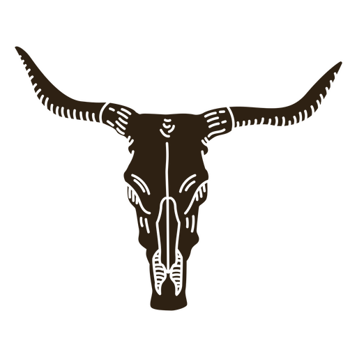 Cráneo de toro del salvaje oeste recortado Diseño PNG