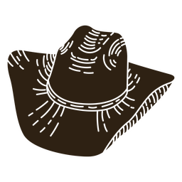 Sombrero de vaquero del salvaje oeste cortado Diseño PNG
