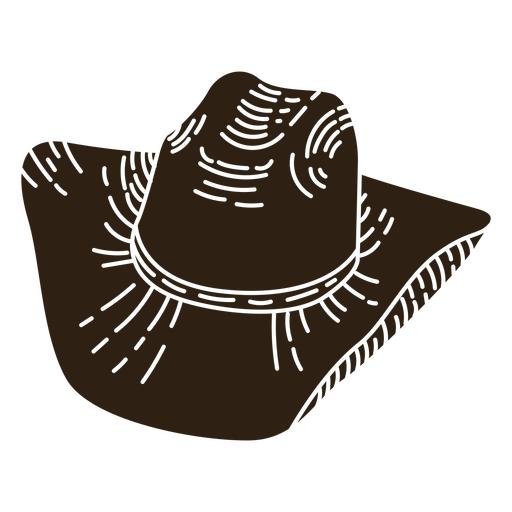 Sombrero de vaquero del salvaje oeste cortado Diseño PNG
