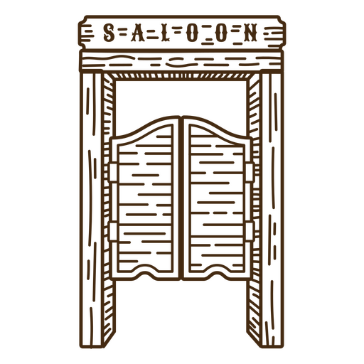 Golpe de puertas de salón del salvaje oeste Diseño PNG