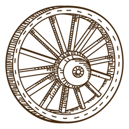 Diseño PNG Y SVG De Diseño De Trazo De Rueda De Carro Del Salvaje Oeste ...