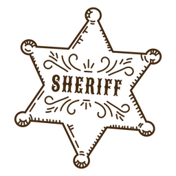 Wild west sheriff star stroke PNG Design Transparent PNG