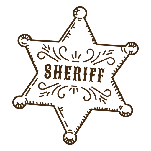 Wild west sheriff star stroke PNG Design
