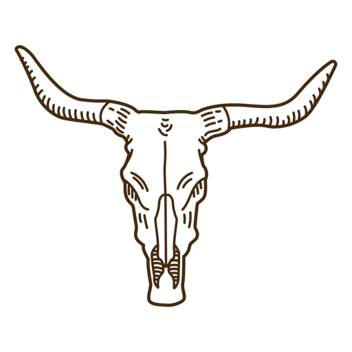 Wild west bull's skull stroke PNG Design