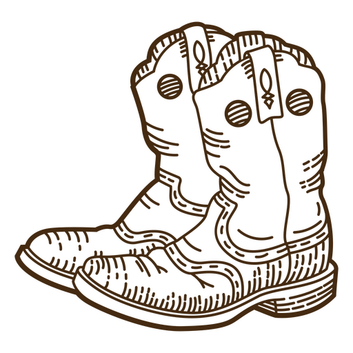 Curso de botas de cowboy do oeste selvagem Desenho PNG