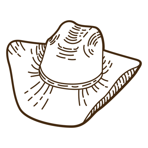 Wild west cowboy hat stroke PNG Design