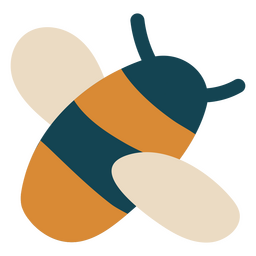 Linda abeja amarilla plana Diseño PNG