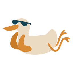 Duck with sunglasses flat PNG Design Transparent PNG